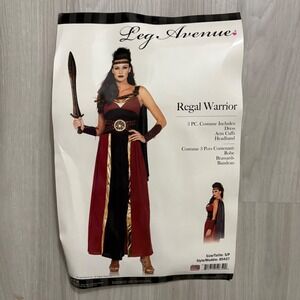 Regal Warrior Women  Costume Leg Avenue 3PC Dress Headband Arm Cuffs Size S/P